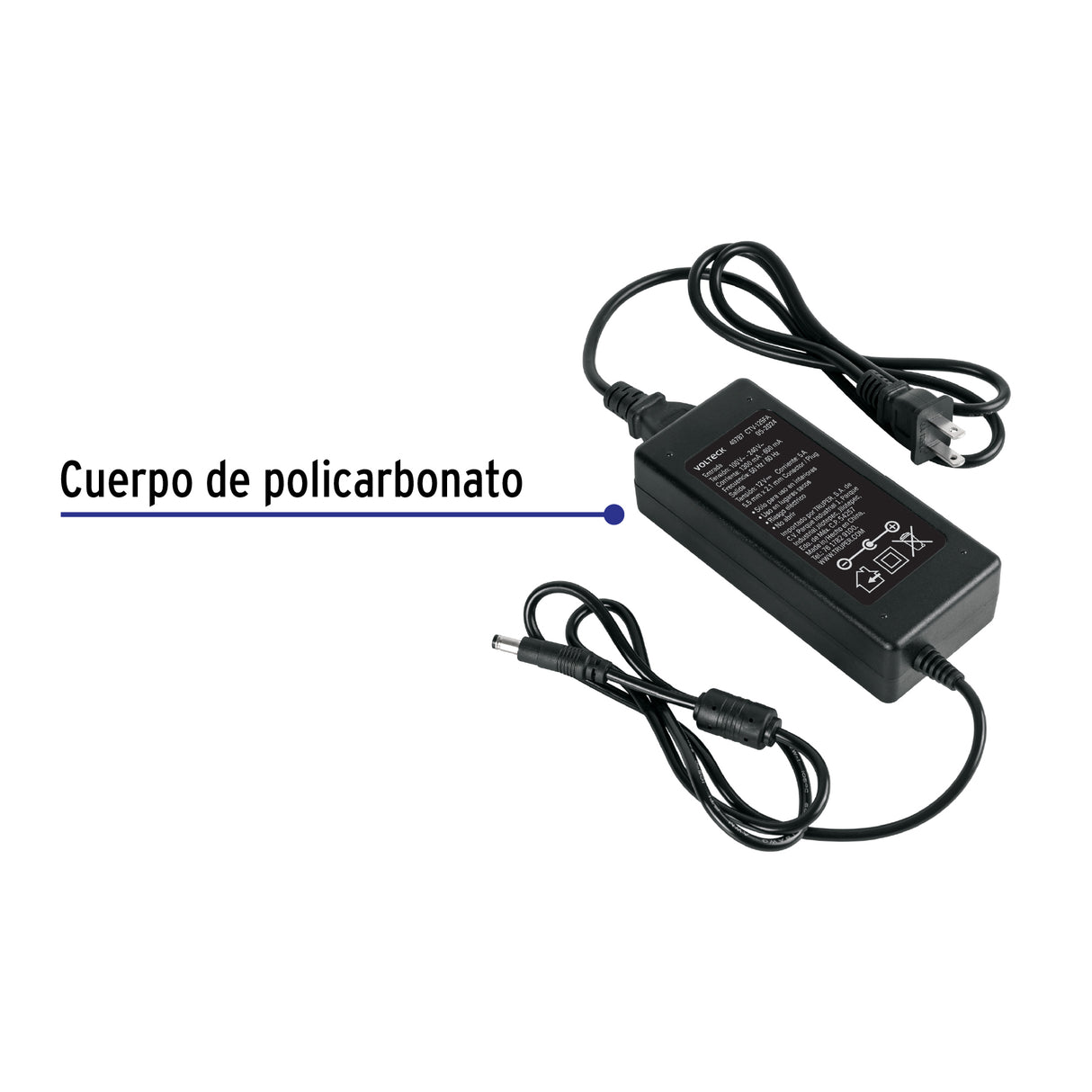 Fuente de Alimentación 12 V 5 a para Cctv, Volteck
