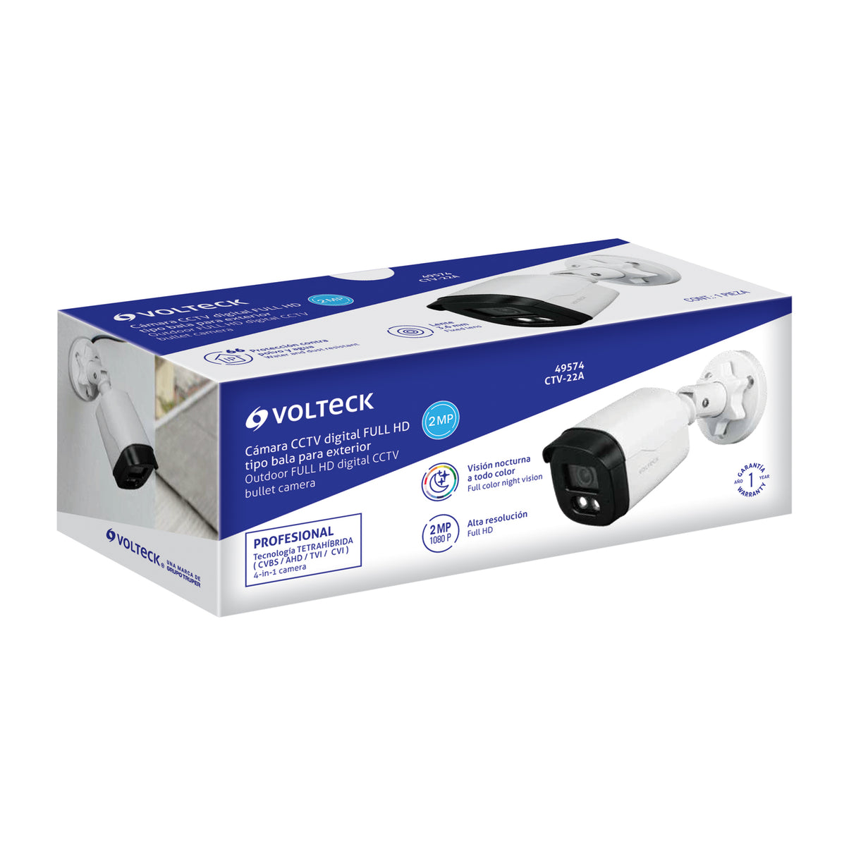 Cámara Tipo Bala 2MP, Lente 3.6 mm, Volteck