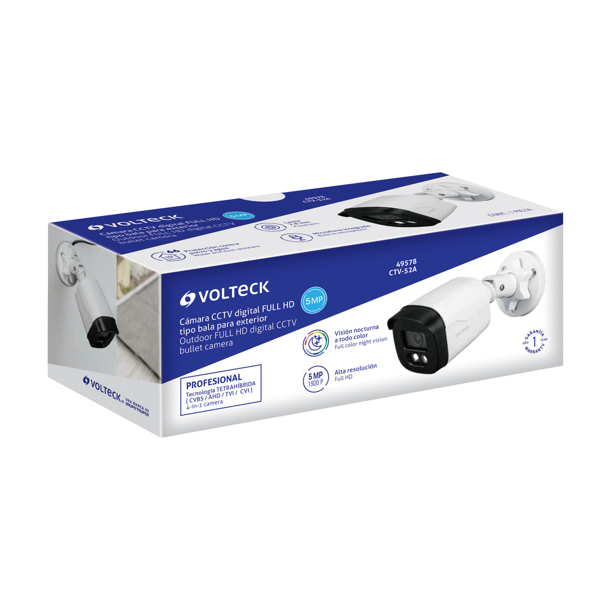 Cámara Tipo Bala 5MP, Lente 2.8 mm, C/Micrófono, Volteck