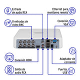 Video Grabador Dvr de 8 Canales, 5MP, Volteck