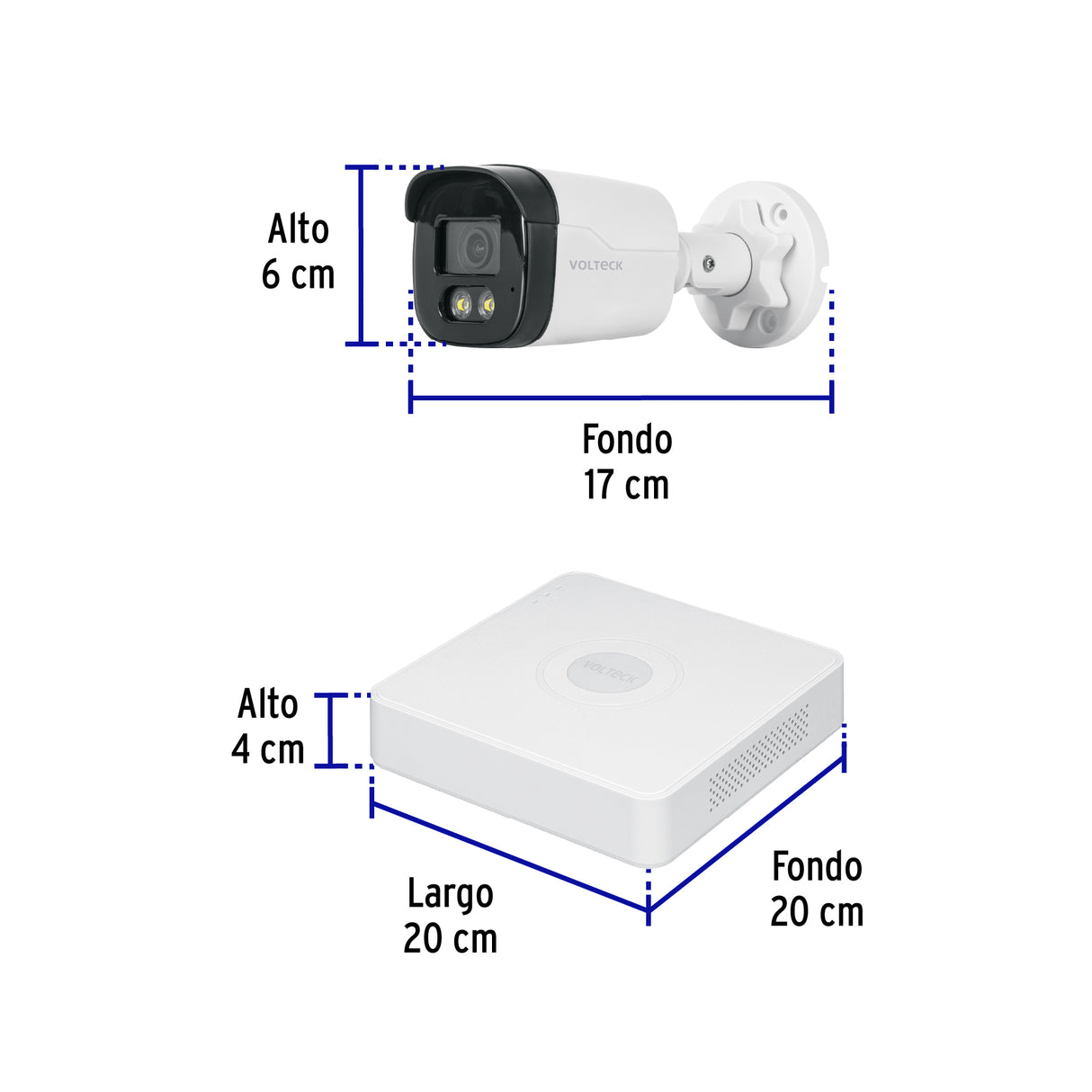 Kit Video Vigilancia, 4 Canales, 4 Cámaras, 5MP, Disco 1TB