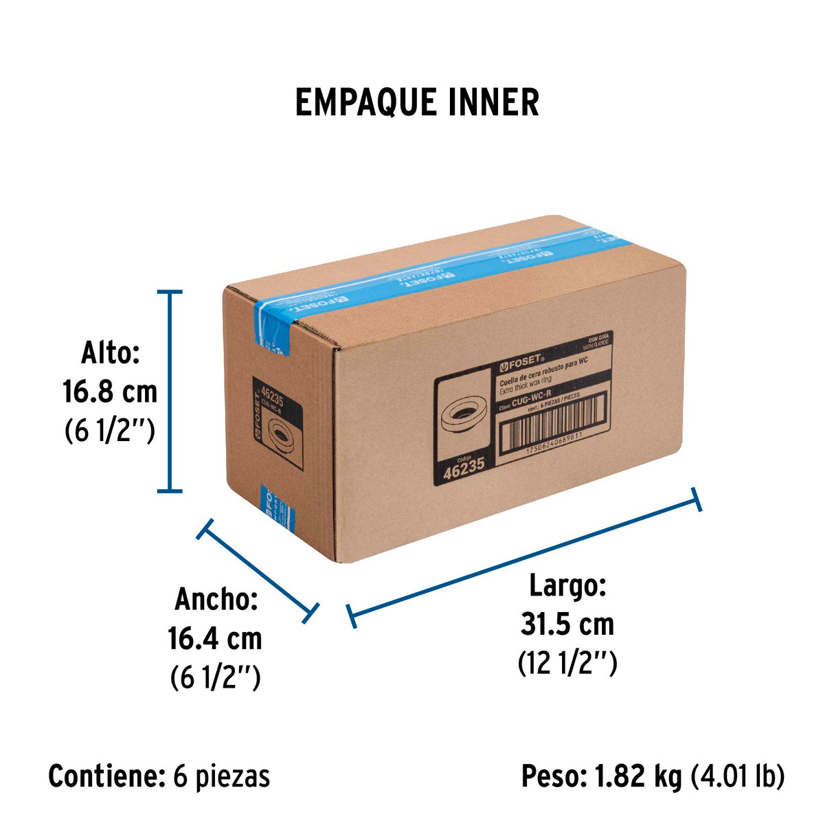 Cuello de Cera con Guía para Wc, Robusto, 250 g, Foset
