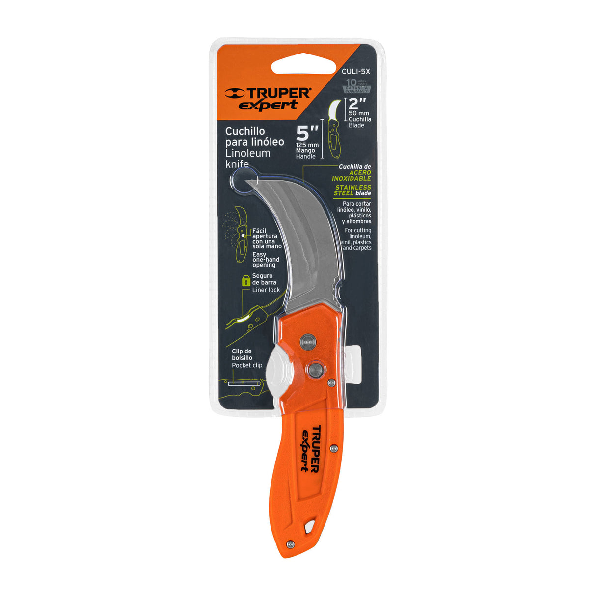 Cuchillo Abatible 7' para Linóleo con Mango de Nylon, Expert