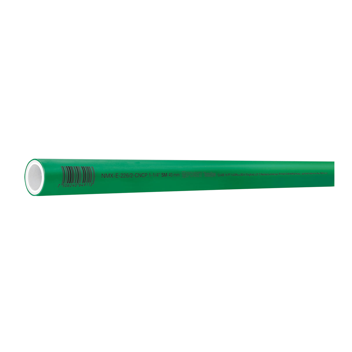 Tubo de 40 mm (1-1/4') PPR Hidráulico, 4M, 2.2 kg, Foset