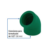 Codo 45° de PPR, 1-1/2' (50 mm), Foset