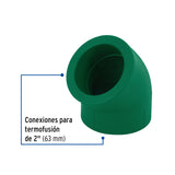 Codo 45° de PPR, 2' (63 mm), Foset