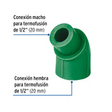 Codo 45° de PPR, 1/2' (20 mm), Macho-hembra, Foset