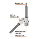 Dado Punta Larga Bristol M8, Cuadro 1/2', Truper