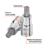 Dado Punta Corta Bristol M10, Cuadro 1/2', Truper