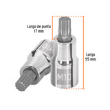 Dado Punta Corta Bristol M10, Cuadro 1/2', Truper