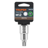 Dado Punta Corta Bristol M12, Cuadro 1/2', Truper