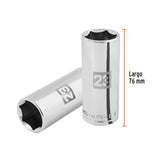 Dado Largo de 23 mm, 6 Puntas, Cuadro 1/2', Truper