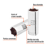 Dado Largo de 24 mm, 6 Puntas, Cuadro 1/2', Truper