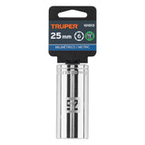 Dado Largo de 25 mm, 6 Puntas, Cuadro 1/2', Truper