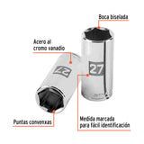 Dado Largo de 27 mm, 6 Puntas, Cuadro 1/2', Truper