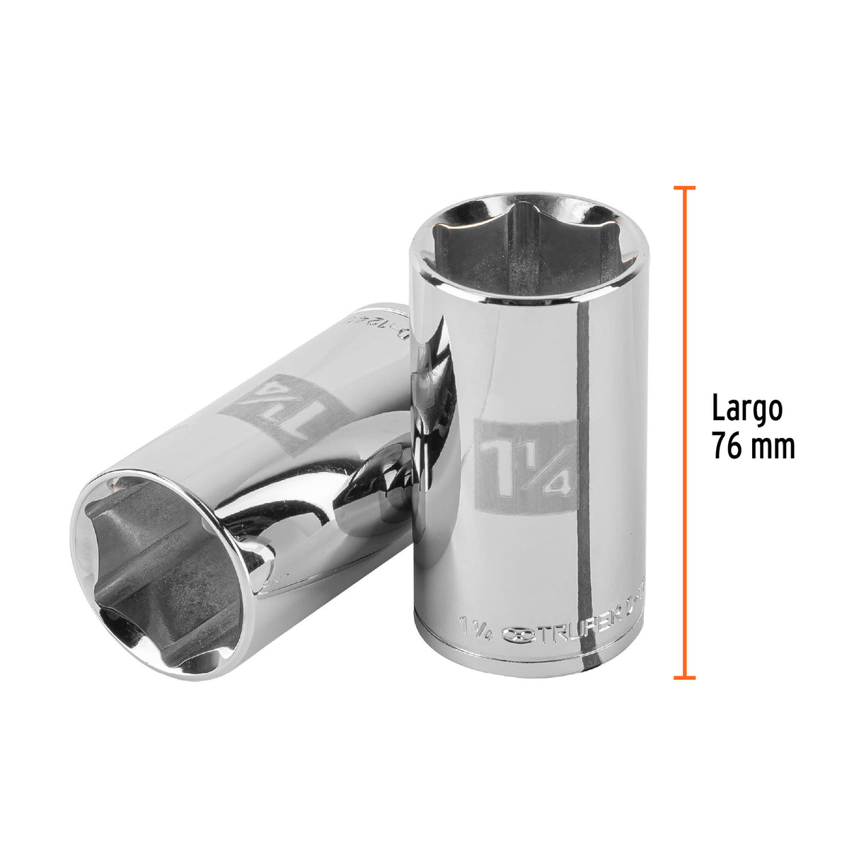 Dado Largo de 1-1/4', 6 Puntas, Cuadro 1/2', Truper
