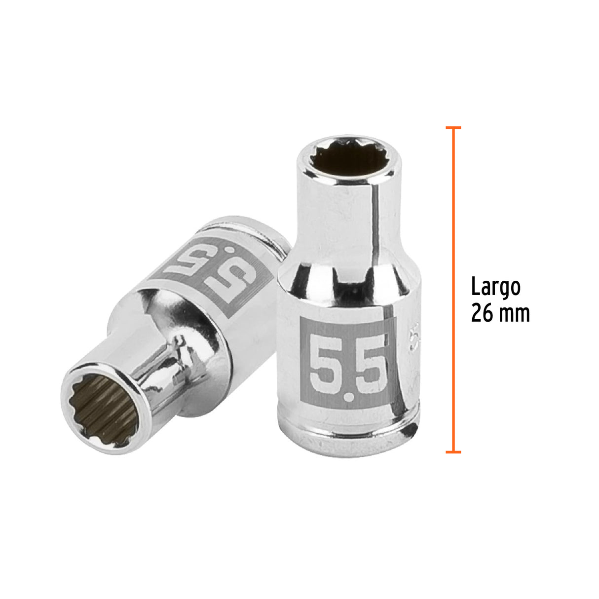 Dado de 5.5 mm, 12 Puntas, Cuadro 1/4', Truper