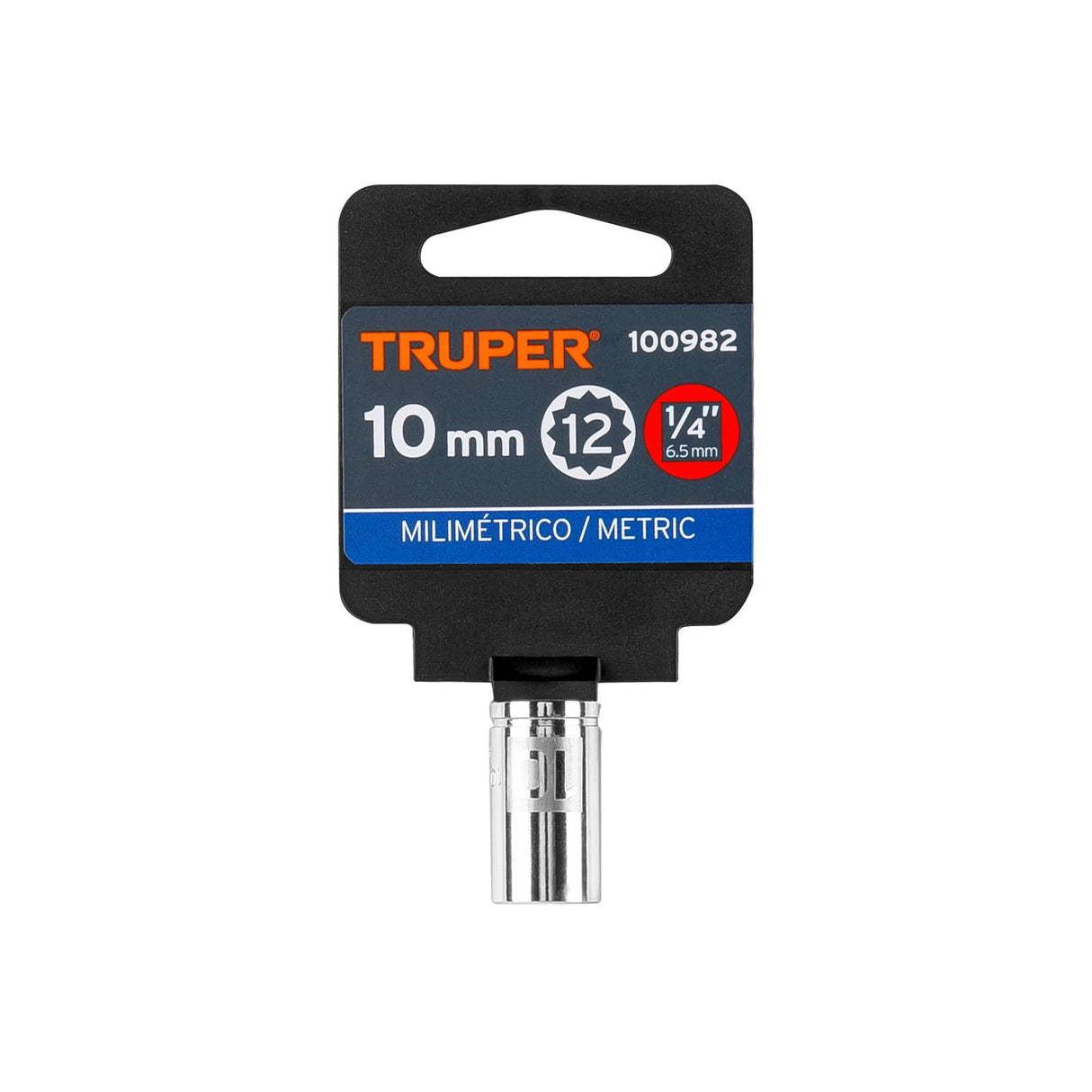 Dado de 10 mm, 12 Puntas, Cuadro 1/4', Truper