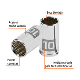 Dado de 10 mm, 12 Puntas, Cuadro 1/4', Truper