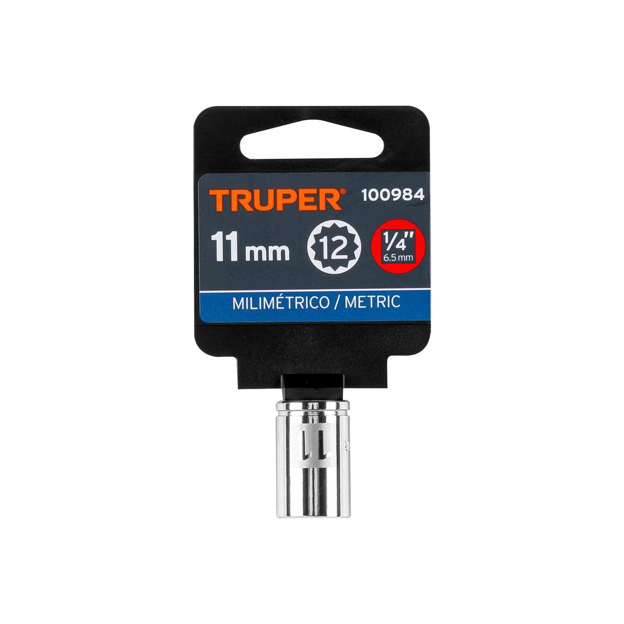 Dado de 11 mm, 12 Puntas, Cuadro 1/4', Truper