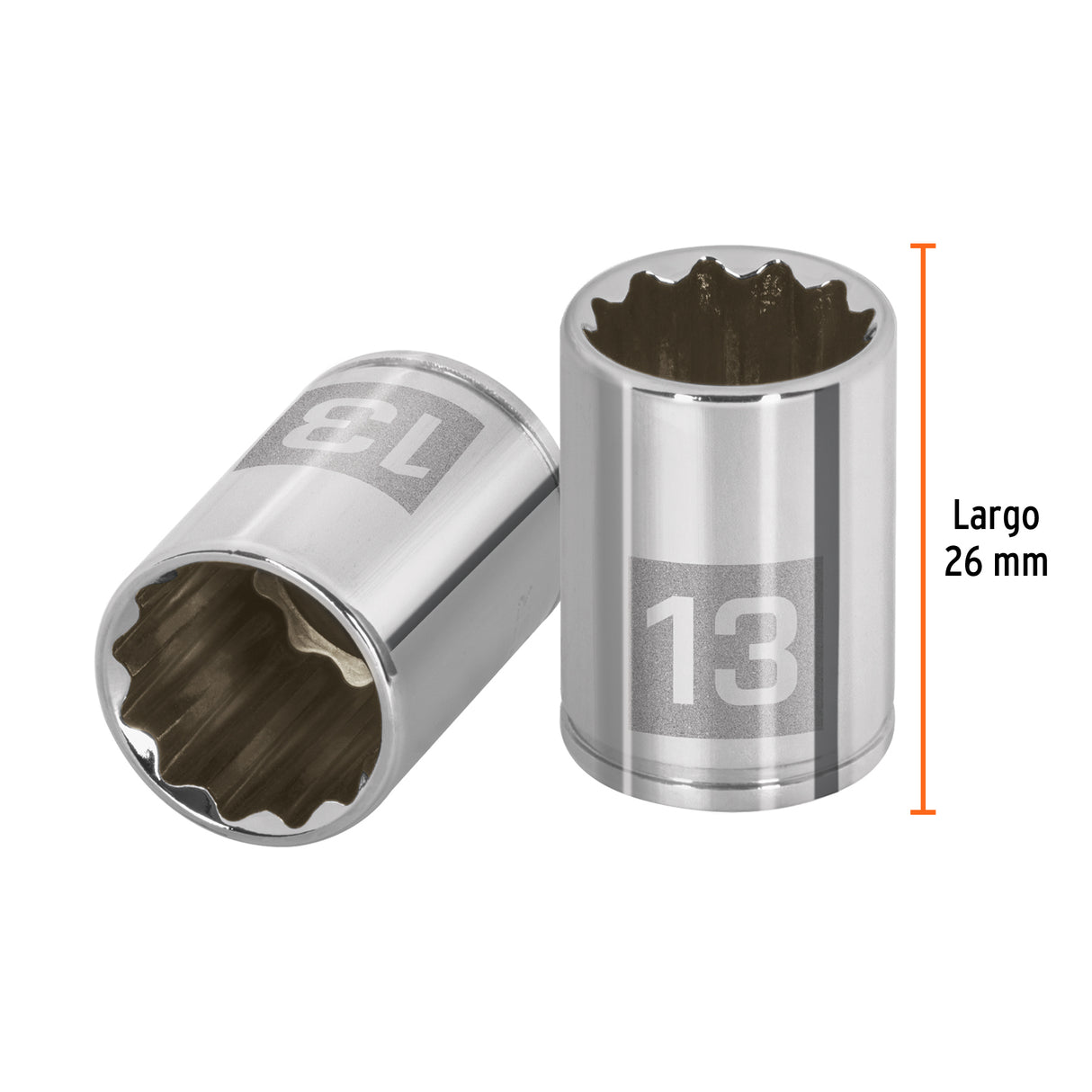 Dado de 13 mm, 12 Puntas, Cuadro 1/4', Truper