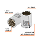 Dado de 1/2', 12 Puntas, Cuadro 1/4', Truper