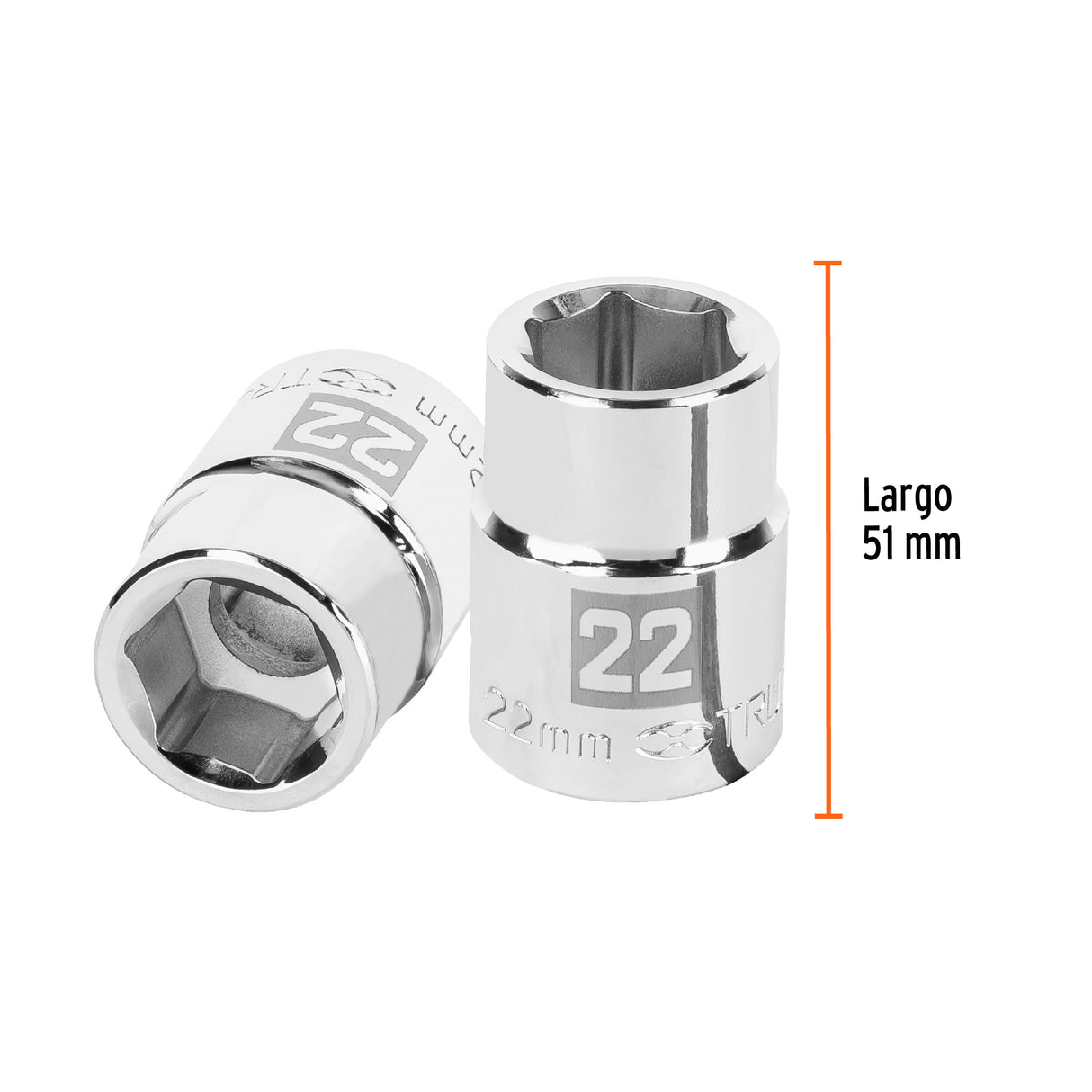 Dado de 22 mm, 6 Puntas, Cuadro 3/4', Truper