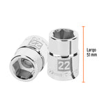 Dado de 22 mm, 6 Puntas, Cuadro 3/4', Truper