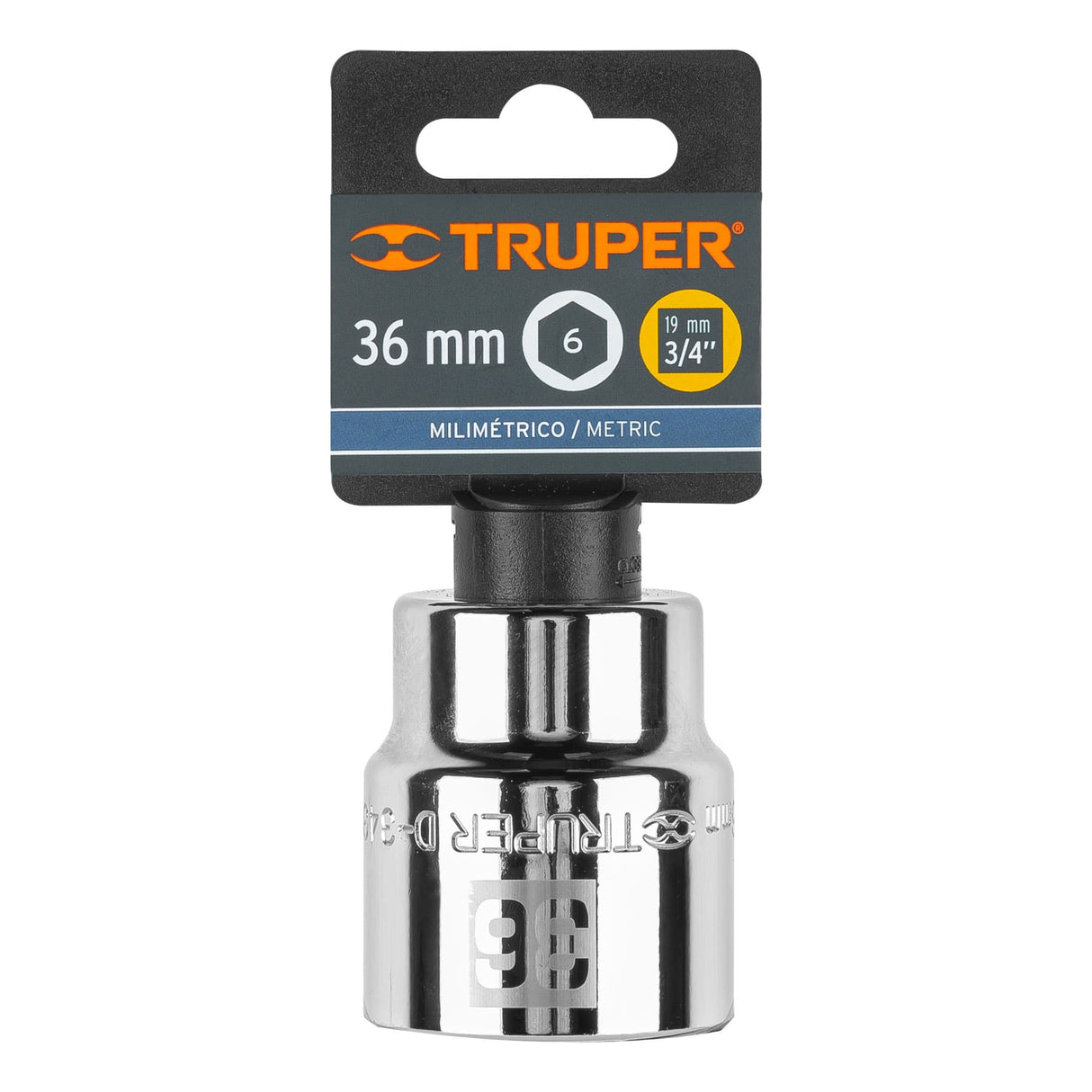 Dado de 36 mm, 6 Puntas, Cuadro 3/4', Truper
