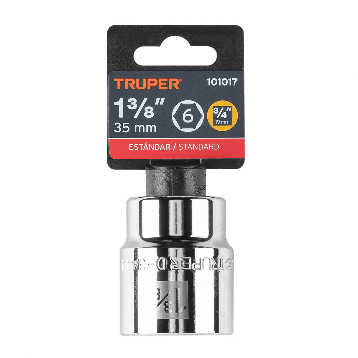 Dado de 1-3/8', 6 Puntas, Cuadro 3/4', Truper