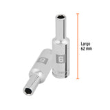 Dado Largo de 6 mm, 6 Puntas, Cuadro 3/8', Truper