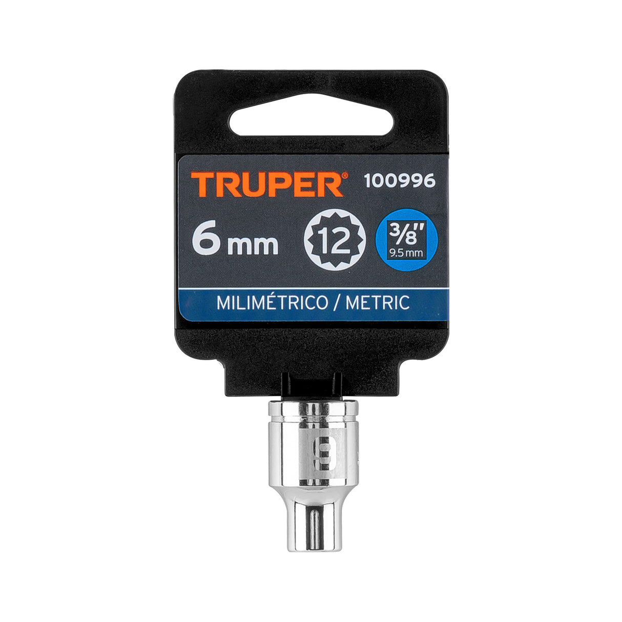 Dado de 6 mm, 12 Puntas, Cuadro 3/8', Truper