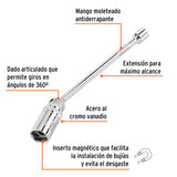 Dado para Bujías Cuadro 3/8' Articulado 13/16', Extensión 10'