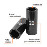 Dado Largo Impacto de 23 mm, 6 Puntas, Cuadro 1/2', Truper