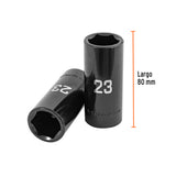 Dado Largo Impacto de 23 mm, 6 Puntas, Cuadro 1/2', Truper