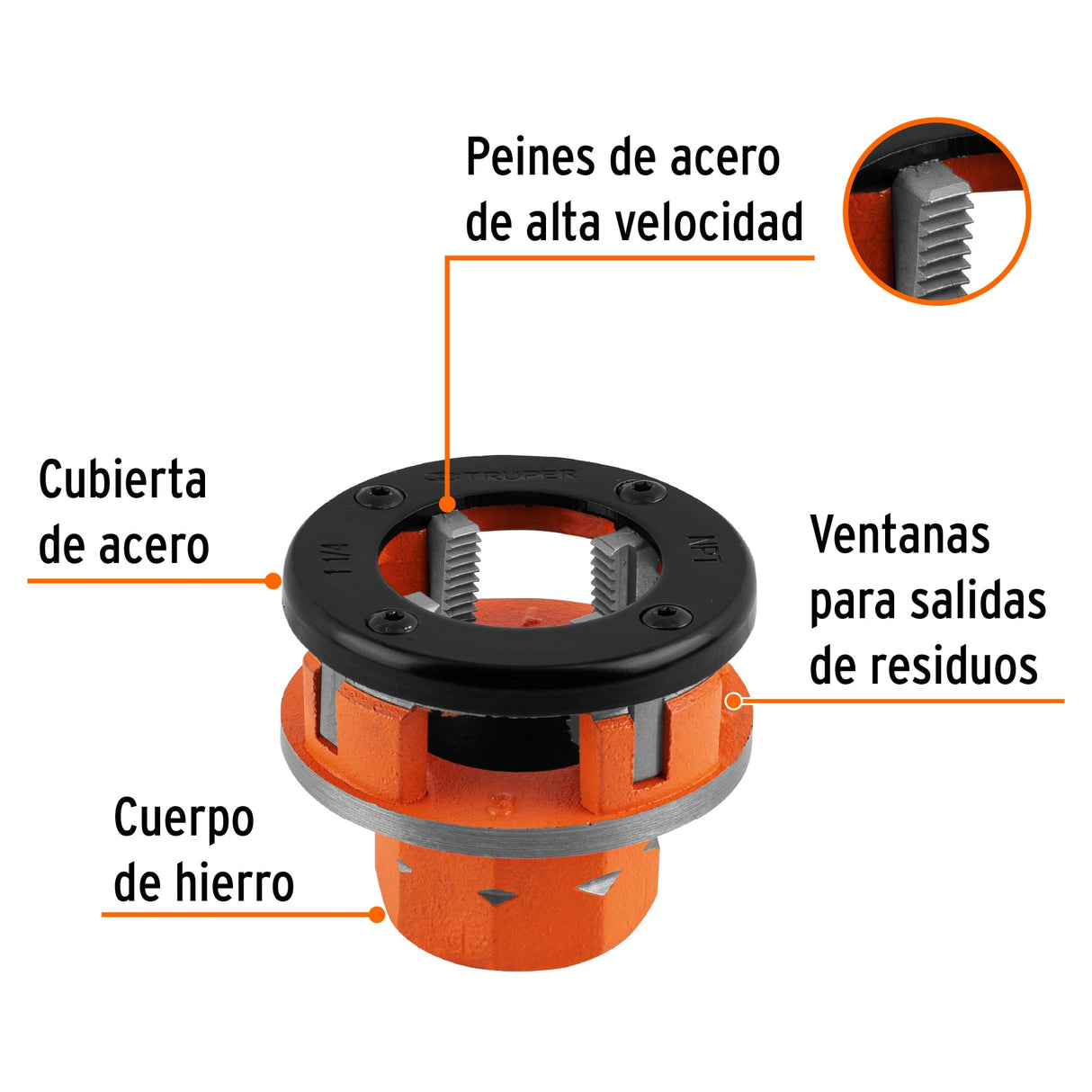 Dado 1-1/4' para Tarrajas TA-850 y TA-851, Truper