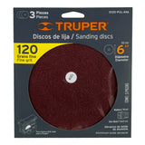 Paquete con 3 Discos de Lija 6' Grano 120, para PUL-4X6T