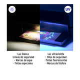 Detector de Billetes Falsos con Doble Lámpara, Volteck