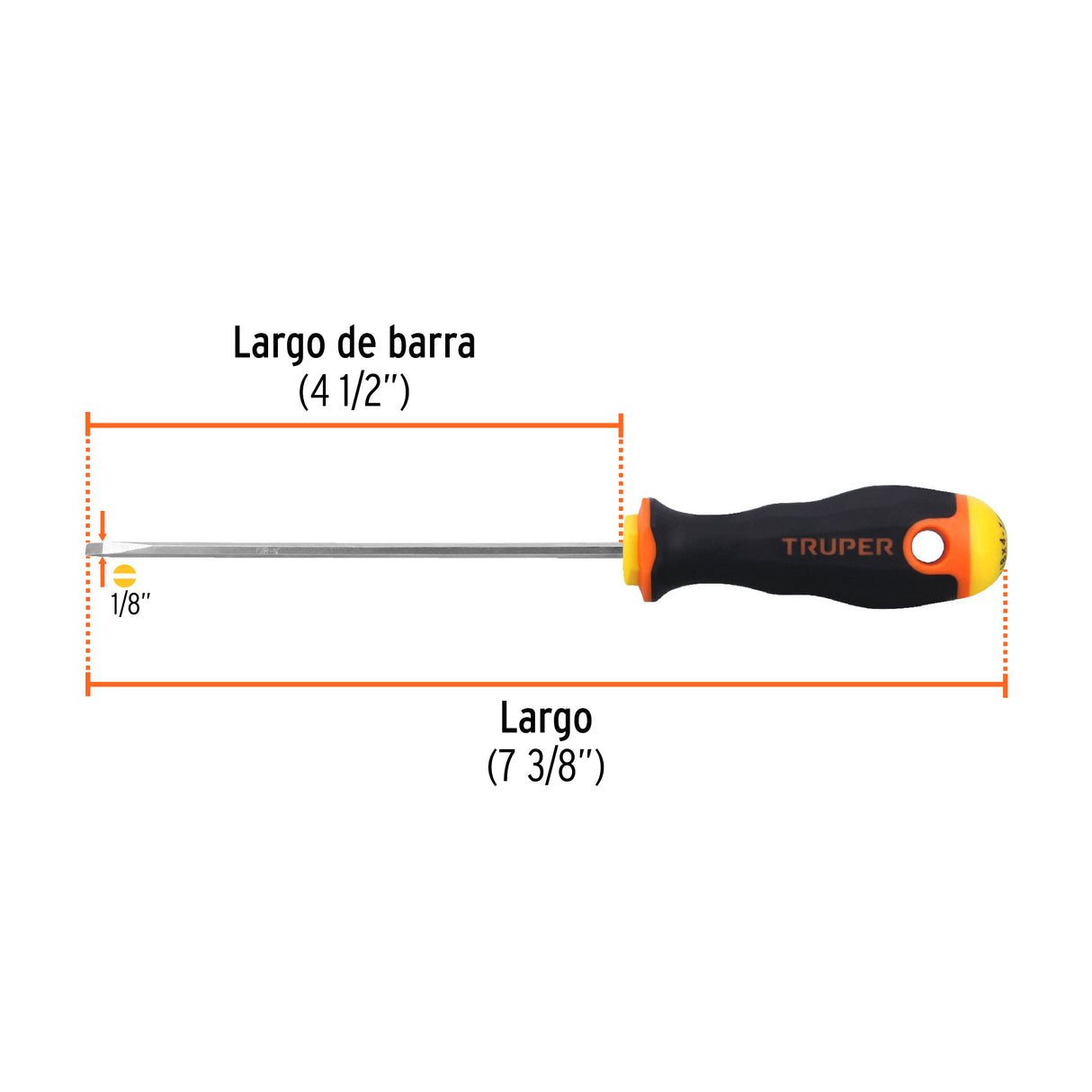 Desarmador Cabinet 1/8' X 4-1/2' Mango Comfort Grip, Truper