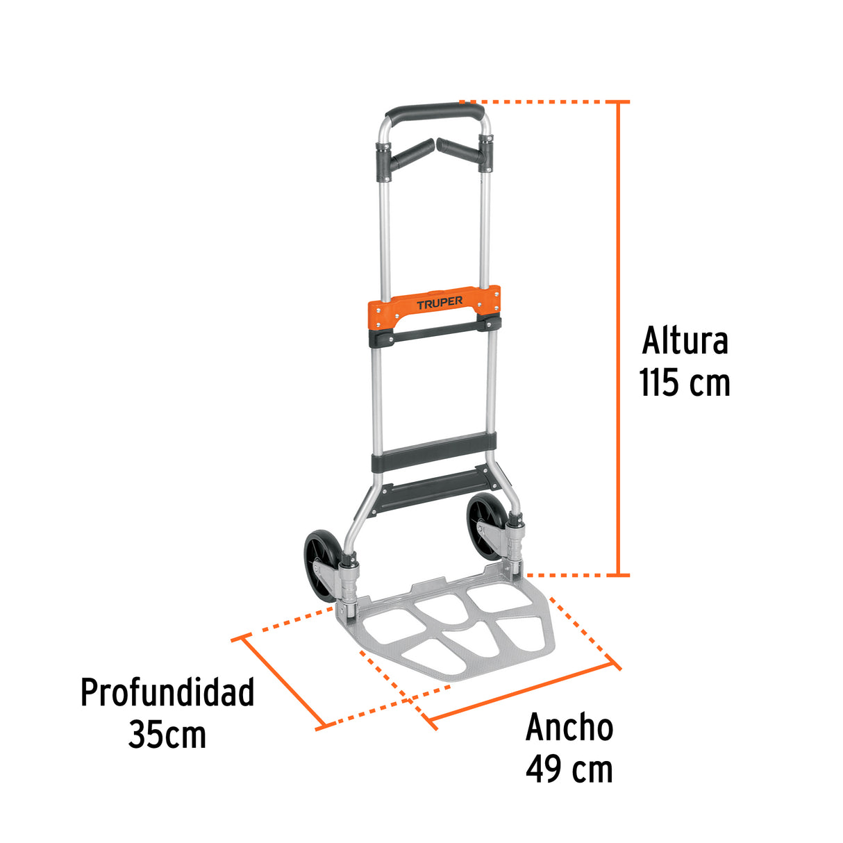 Diablo de Carga, Plegable, Mango Abatible, 170 kg, Truper