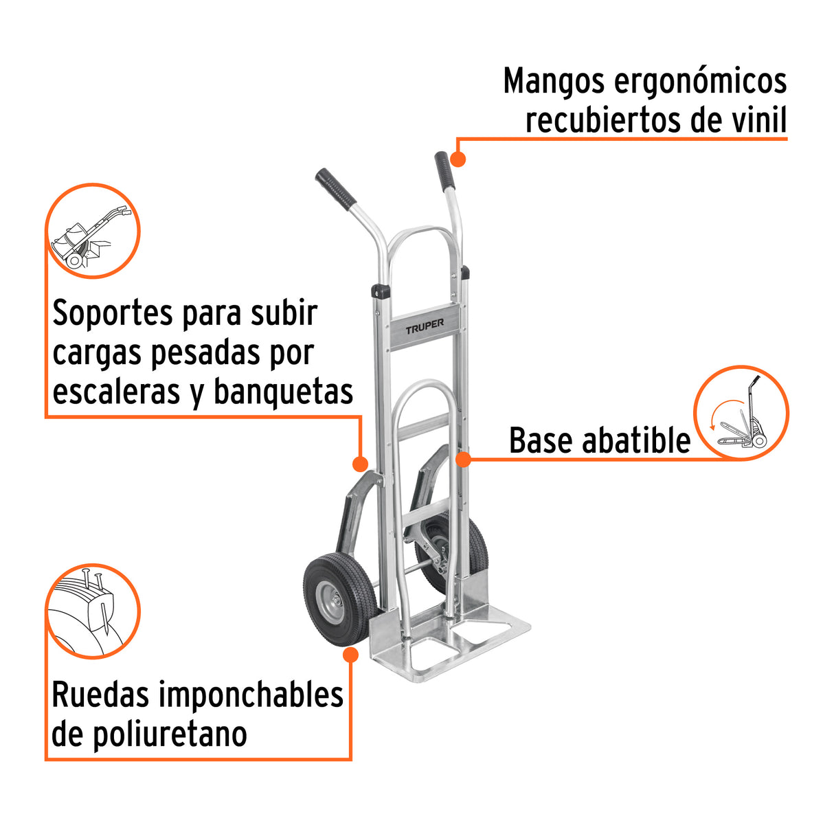 Diablo de Carga de Aluminio 250 kg con Extensión de Base