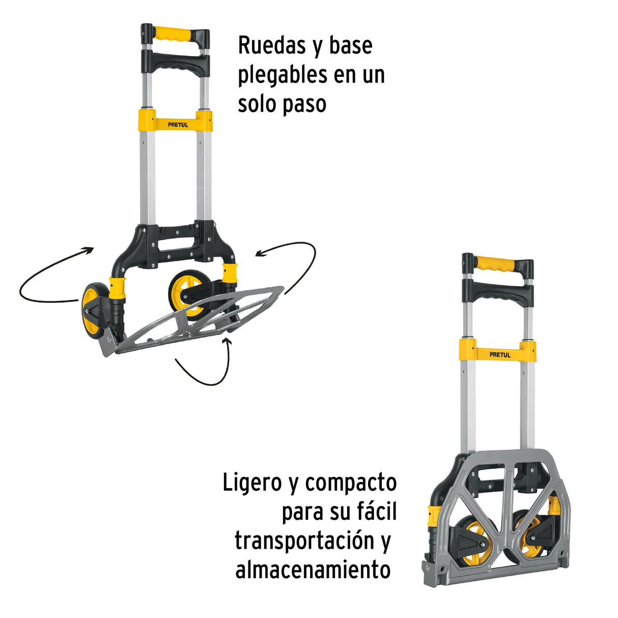 Diablo de Carga, Plegable, Acero, 60 kg, Pretul