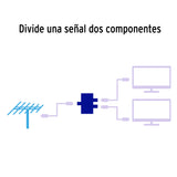 Divisor Coaxial de 1 Entrada y 2 Salidas, Volteck
