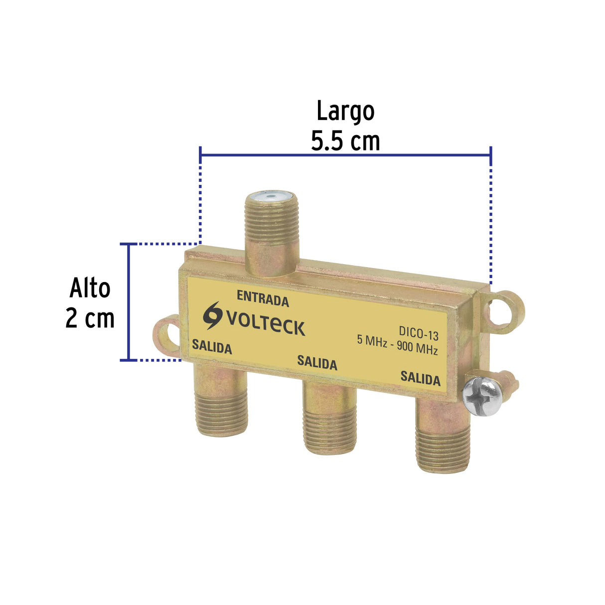 Divisor Coaxial de 1 Entrada y 3 Salidas, Volteck