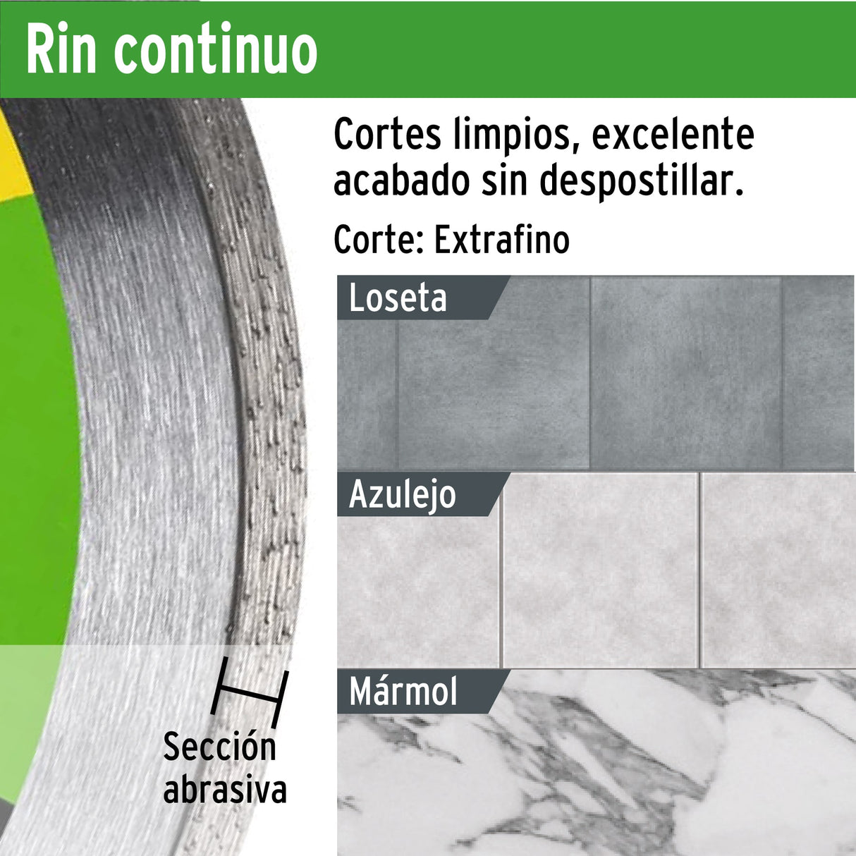 Disco de Diamante de 4-1/2' X 1.8 mm, Rin Continuo, Pretul