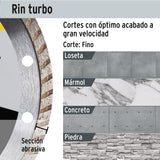 Disco de Diamante de 4' X 1.2 mm, Rin Turbo, Pretul