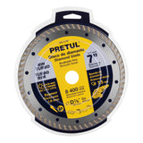Disco de Diamante de 7' X 1.6 mm, Rin Turbo, Pretul