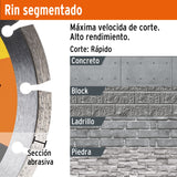 Disco de Diamante de 4-1/2' X 1.2 mm Rin Segmentado, Pretul