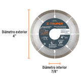 Disco de Diamante de 4' X 1.3 mm, Corte de Porcelanato