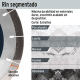 Disco de Diamante de 4' X 1.3 mm, Corte de Porcelanato